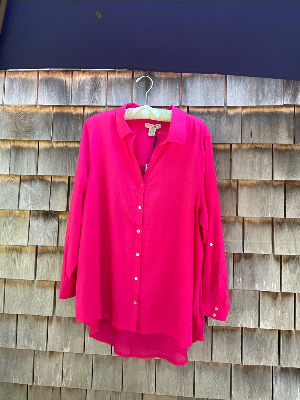 Martha Stewart Bright Fuchsia Button-Down Shirt